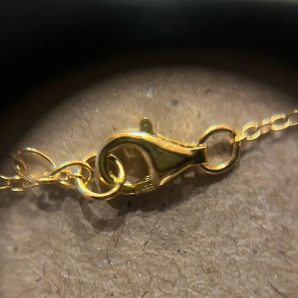 Diamonique Sterling Silver-14K Gold Over Bezel Necklace & Stud Earrings Set NIB - Picture 10 of 15